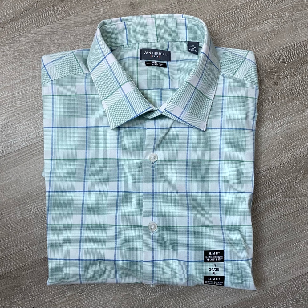 Van Heusen flex slim fit stretch dress shirt XL 17 34/35